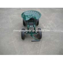 Rolling garden tool cart seat